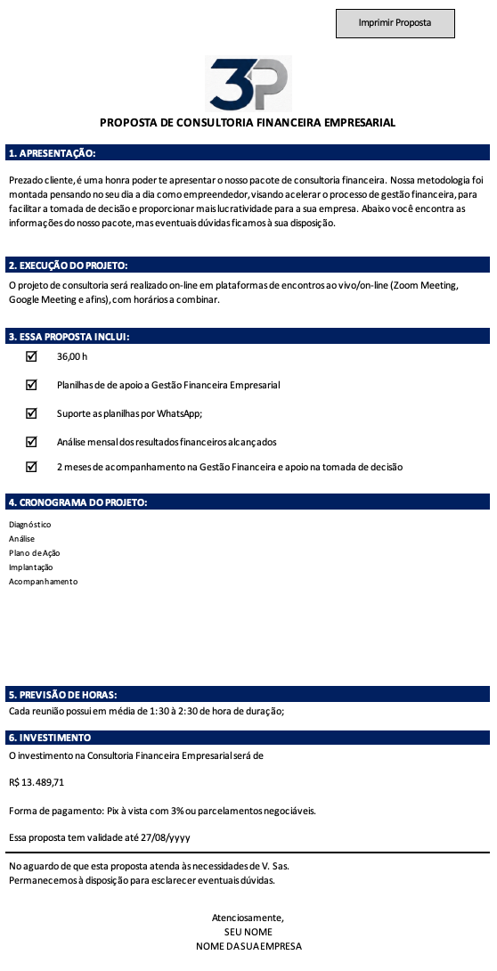 Proposta — Sistema de Precificação para Consultoria