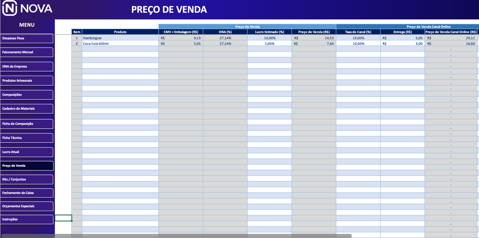 Preço de Venda — PrecificaPro