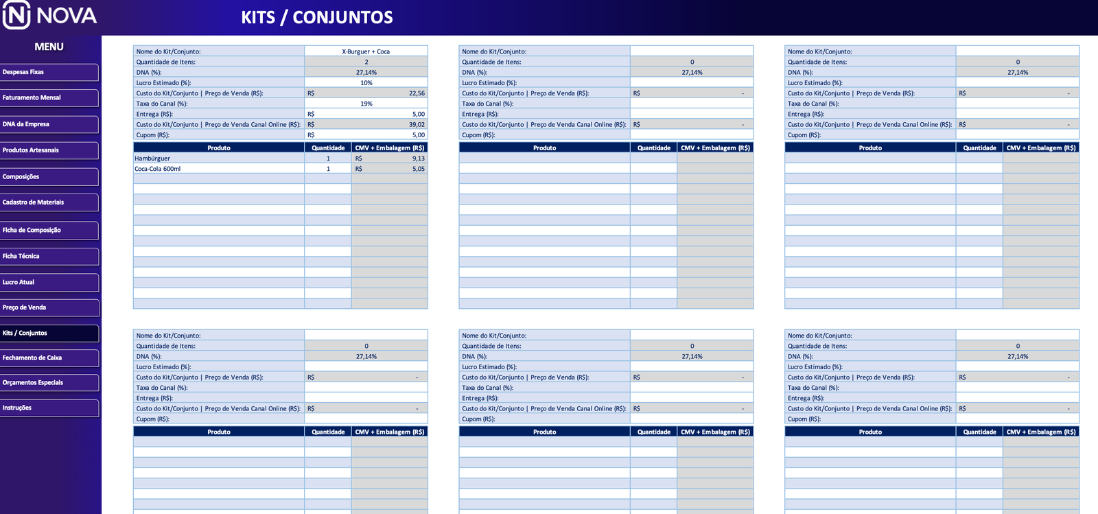 Kits / Conjuntos — PrecificaPro
